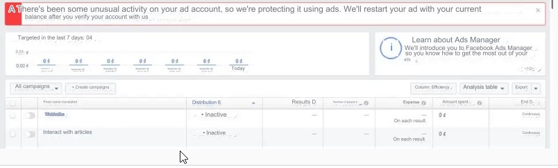 Flagged Facebook Advertising Accounts