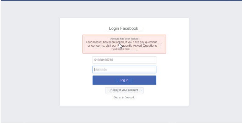 Temporarily Disabled Facebook Account